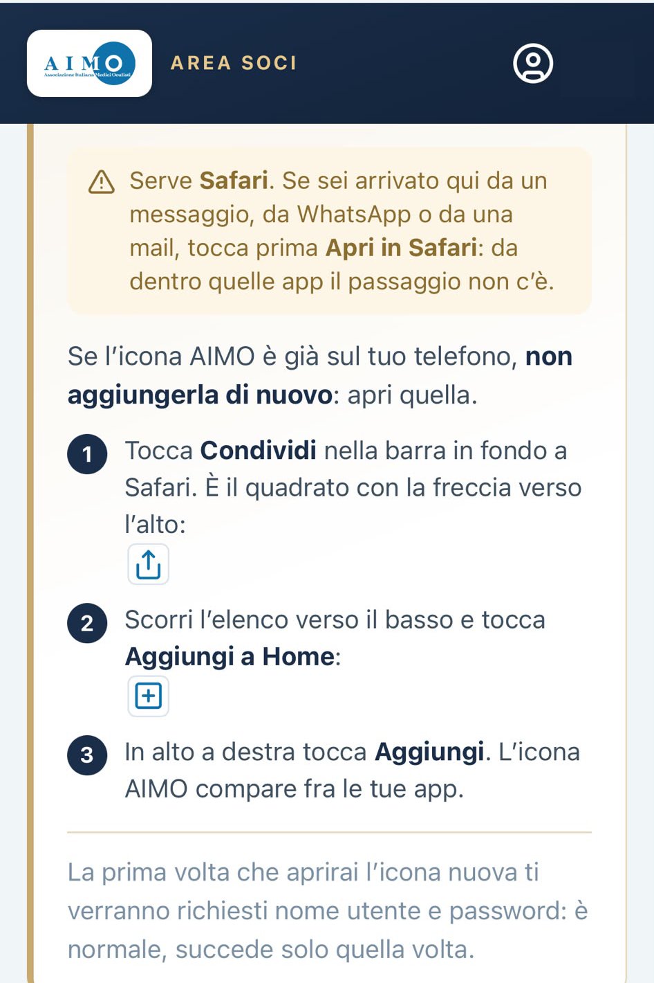 iPhone: il pulsante Condividi in Safari