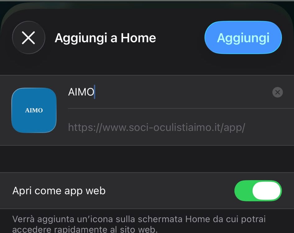 iPhone: Apri come app web e Aggiungi